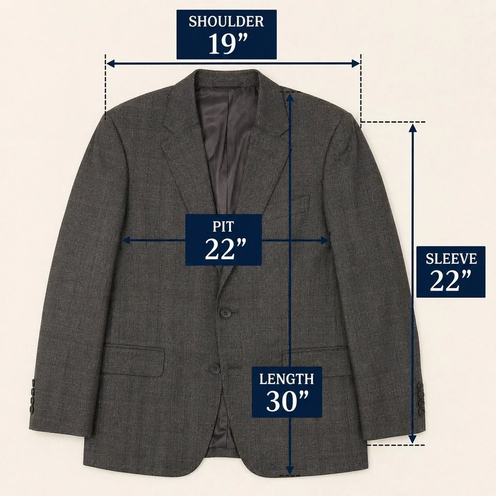Dunhill Suit Mens 44R Grey Glen Plaid Wool 2 Button Double Pleated Cuffed Italy